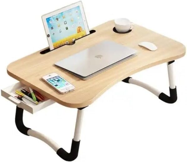Emirates Living Portable Folding Laptop Desk for Bed，With iPad and Cup Holder Adjustable Lap Tray Notebook Stand, Foldable Non-Slip Legs Reading Table Tray for working (Pink) - Image 8