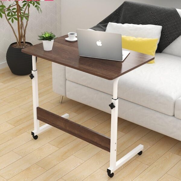 Emirates Living Adjustable Height Hospital Bed Table, Computer Desk With Smooth & Lockable Casters, Medical Bedsid, Works As Laptop Cart, Learning Reading Eating (Brown)