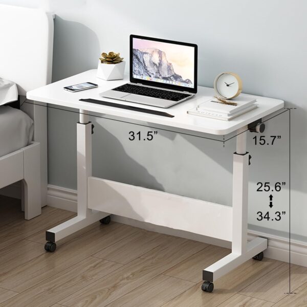 Emirates Living Mobile Standing Desk, Lifted Height Adjustable Bedside Laptop Desk Foldable Multifunctional Side Table Computer Desk for Bedroom Living Room Office Hospital Studio (Ancient oak) - Image 9