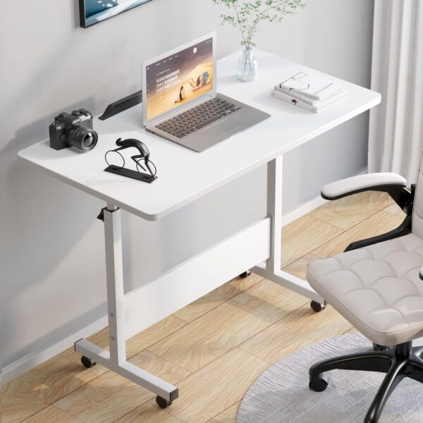 Emirates Living Mobile Standing Desk, Lifted Height Adjustable Bedside Laptop Desk Foldable Multifunctional Side Table Computer Desk for Bedroom Living Room Office Hospital Studio (Black) - Image 8