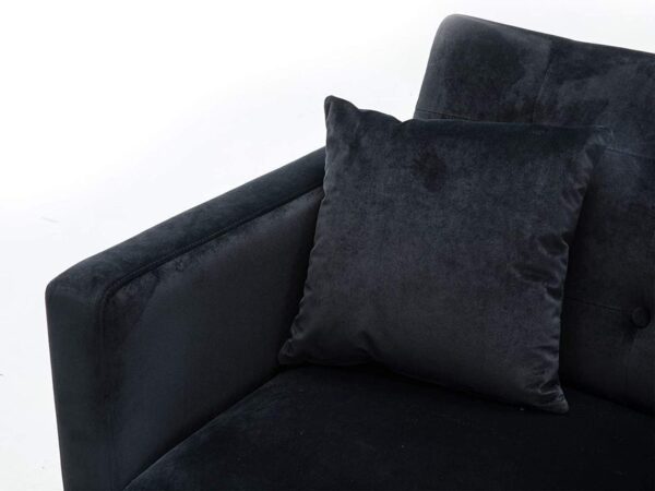 Emirates Living Light Luxury Velvet Convertible Modern Sofa Cum Bed (Blue) - Image 15