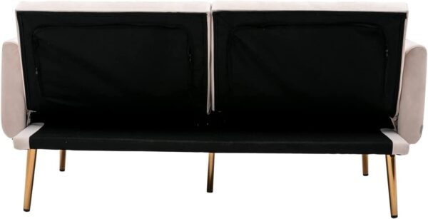 Emirates Living Light Luxury Velvet Convertible Modern Sofa Cum Bed (Blue) - Image 18