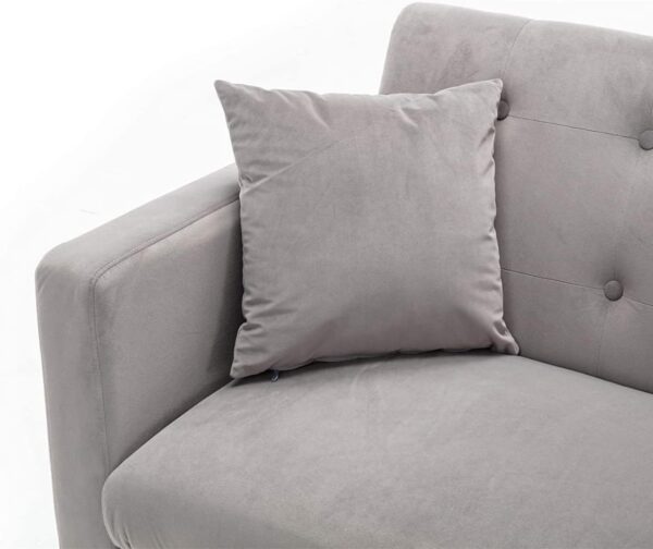 Emirates Living Light Luxury Velvet Convertible Modern Sofa Cum Bed (Blue) - Image 27