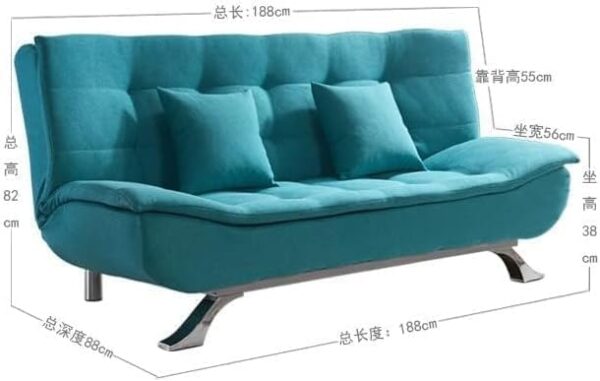 Emirates Living Fabric Multifunction Folding Foam Sofa Bed Set Living Room (Turqoise) - Image 10