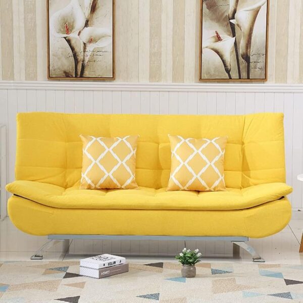 Emirates Living Fabric Multifunction Folding Foam Sofa Bed Set Living Room (Musturd)