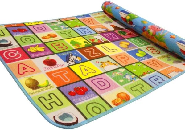 EMIRATES LIVING Baby Play Mat, Large XPE Waterproof Foam Foldable Baby Crawling Mat with Reversible Animals&Jungle Double-Sided Patterns, Anti-Slip Floor Playing Mats(79"×71") (ALPHABET)