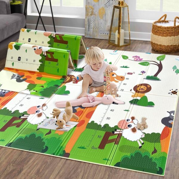 EMIRATES LIVING Baby Play Mat, Large XPE Waterproof Foam Foldable Baby Crawling Mat with Reversible Animals&Jungle Double-Sided Patterns, Anti-Slip Floor Playing Mats(79"×71") (ALPHABET) - Image 16