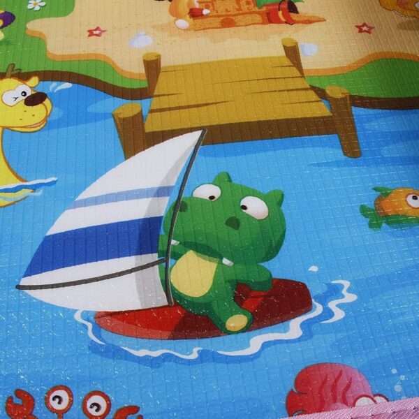 EMIRATES LIVING Baby Play Mat, Large XPE Waterproof Foam Foldable Baby Crawling Mat with Reversible Animals&Jungle Double-Sided Patterns, Anti-Slip Floor Playing Mats(79"×71") (ALPHABET) - Image 4