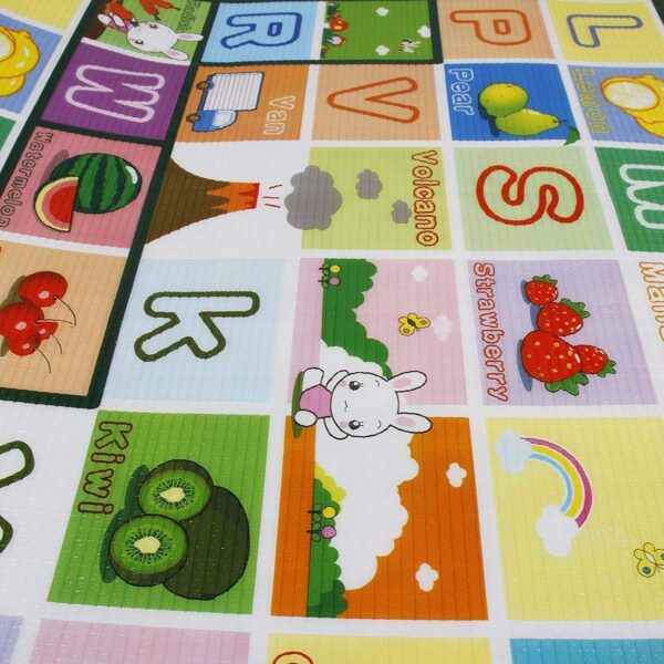 EMIRATES LIVING Baby Play Mat, Large XPE Waterproof Foam Foldable Baby Crawling Mat with Reversible Animals&Jungle Double-Sided Patterns, Anti-Slip Floor Playing Mats(79"×71") (ALPHABET) - Image 5