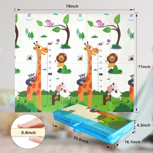 EMIRATES LIVING Baby Play Mat, Large XPE Waterproof Foam Foldable Baby Crawling Mat with Reversible Animals&Jungle Double-Sided Patterns, Anti-Slip Floor Playing Mats(79"×71") (ALPHABET) - Image 9