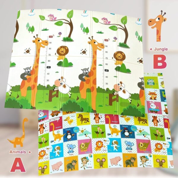 EMIRATES LIVING Baby Play Mat, Large XPE Waterproof Foam Foldable Baby Crawling Mat with Reversible Animals&Jungle Double-Sided Patterns, Anti-Slip Floor Playing Mats(79"×71") (ALPHABET) - Image 14