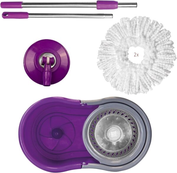 Emirates Living 360° Spin Steel Bowl Bucket Mop set, Cleaning Mop and Bucket Set, Microfiber Spin Mop and Bucket Set, Mop and Bucket Kit for a Deep Clean with Two Refills (Blue) - Image 14