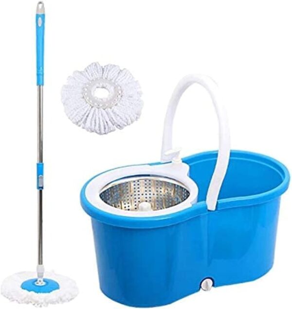 Emirates Living 360° Spin Steel Bowl Bucket Mop set, Cleaning Mop and Bucket Set, Microfiber Spin Mop and Bucket Set, Mop and Bucket Kit for a Deep Clean with Two Refills (Purple) - Image 7