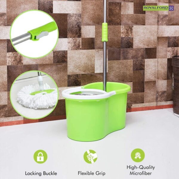 Emirates Living 360° Spin Steel Bowl Bucket Mop set, Cleaning Mop and Bucket Set, Microfiber Spin Mop and Bucket Set, Mop and Bucket Kit for a Deep Clean with Two Refills (Purple) - Image 17