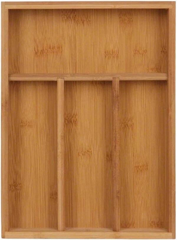 Emirates Living Bamboo Kitchen Drawer Organizer Wooden Silverware Utensil Tray Holder with 4 Small Narrow Compartments for Cutlery Spoons Forks Knives Storage Flatware Organizer (ND-33167-P) - Image 5