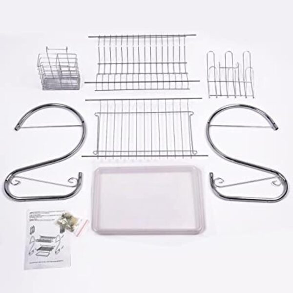 EMIRATES LIVING 2 Tiers Kitchen Dish Cup Drying Rack Holder Organizer Drainer Dryer Tray Cutlery by dish holder Multifunctional - NW-30265 - Image 10