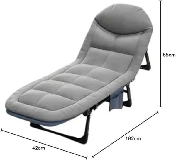 Emirates Living Premium Camping Bed Folding Bed 160 KG Capacity 8 Legs Luxury Recliner Bed Lounge Chair Adult Bed for Outdoor Beach (‎182 * 65 * 42) - Image 3