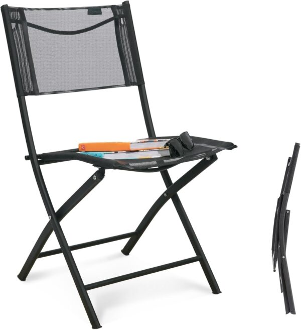 Emirates Living Portable Folding Beach Chair Multi-Purpose Camping Chair for Adult, Lightweight Patio Lawn Quad Chair for Outdoor Travel Picnic Hiking Supports110kgs Load (Executive, BLACK)