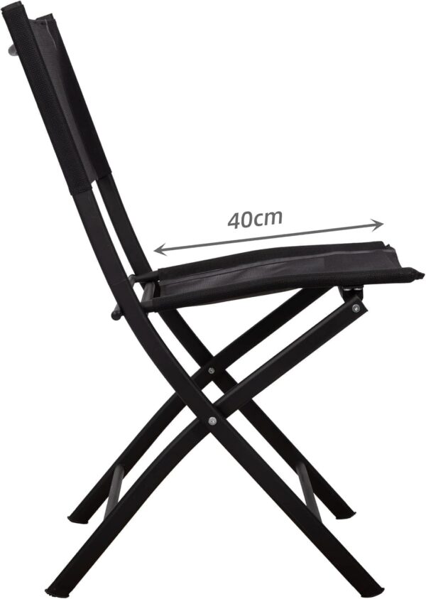 Emirates Living Patio Chairs, Stackable Patio Chairs with Armrests and Breathable Seat Fabric, Outdoor Dining Chair for Patio, Pool Side, Backyard | steel frame with powder coating (Classic, Black) - Image 10