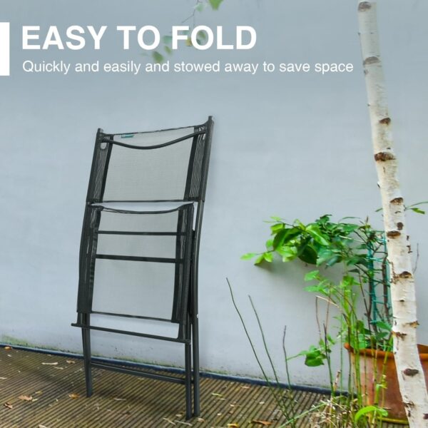Emirates Living Patio Chairs, Stackable Patio Chairs with Armrests and Breathable Seat Fabric, Outdoor Dining Chair for Patio, Pool Side, Backyard | steel frame with powder coating (Classic, Black) - Image 13