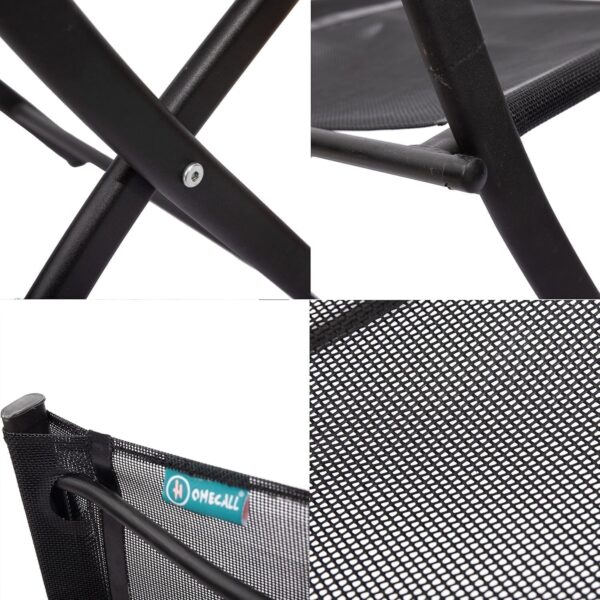 Emirates Living Patio Chairs, Stackable Patio Chairs with Armrests and Breathable Seat Fabric, Outdoor Dining Chair for Patio, Pool Side, Backyard | steel frame with powder coating (Classic, Black) - Image 14