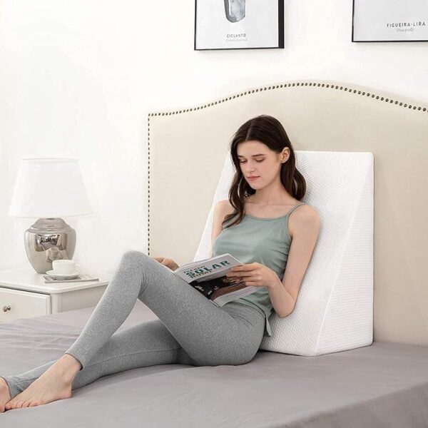 Emirates Living Orthopedic Bed Wedge Pillow with HD Foam Top Elevation for Sleeping, Acid Reflux, Heartburn, Anti Snoring and GERD Pillow - Ideal for Neck Pain, Back Support (60 * 60 * 20) - Image 2