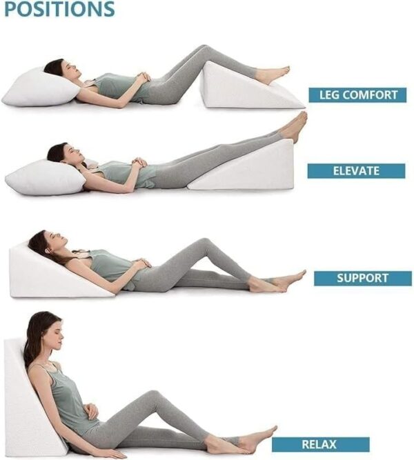 Emirates Living Orthopedic Bed Wedge Pillow with HD Foam Top Elevation for Sleeping, Acid Reflux, Heartburn, Anti Snoring and GERD Pillow - Ideal for Neck Pain, Back Support (60 * 60 * 20) - Image 4