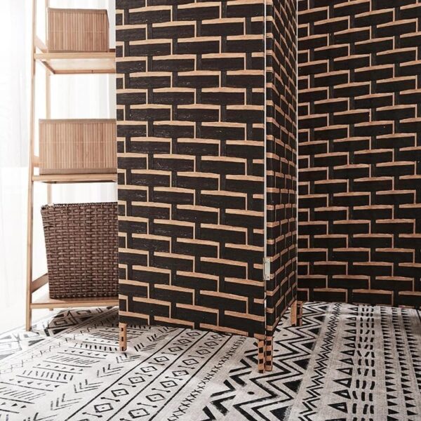 Emirates Living 4-Panel Room Dividers and Folding Privacy Screens Partition Walls for Bedroom Rattan Screen Divider Portable Freestanding Privacy Wall (A6) - Image 17