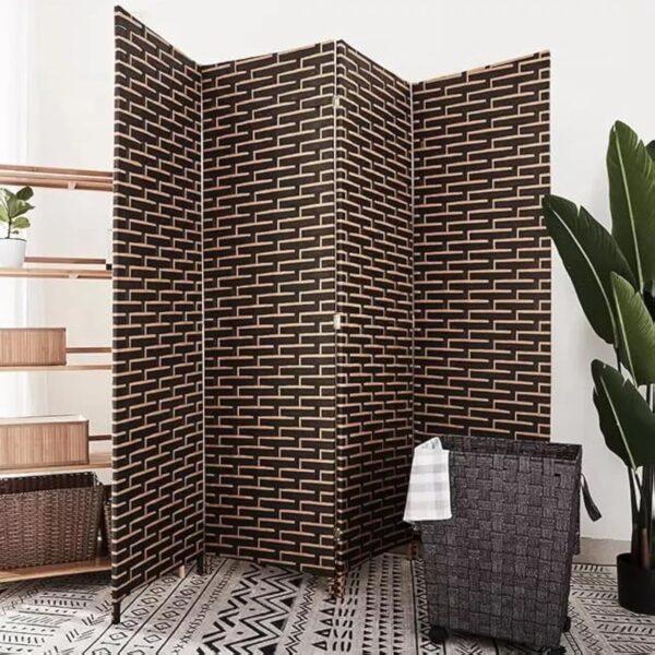Emirates Living 4-Panel Room Dividers and Folding Privacy Screens Partition Walls for Bedroom Rattan Screen Divider Portable Freestanding Privacy Wall (A11) - Image 15