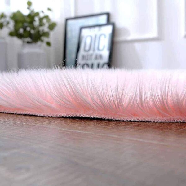 Emirates Living Ultra-Soft Fluffy Rug Faux Sheepskin Fur Area Rug Shaggy Couch Cover Seat Cushion Furry Runner Area Rugs Soft Fluffy Carpets For Living room Size:(60x180 cm) (BABY PINK) - Image 2