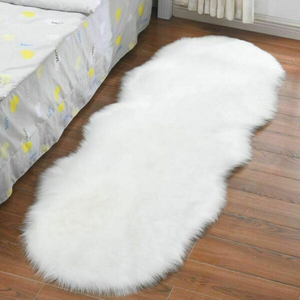 Emirates Living Ultra-Soft Fluffy Rug Faux Sheepskin Fur Area Rug Shaggy Couch Cover Seat Cushion Furry Runner Area Rugs Soft Fluffy Carpets For Living room Size:(60x180 cm) (PURPLE) - Image 2