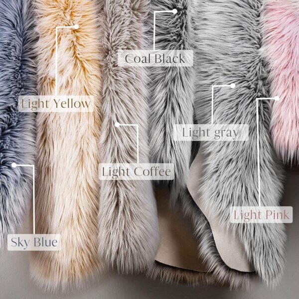 Emirates Living Ultra-Soft Fluffy Rug Faux Sheepskin Fur Area Rug Shaggy Couch Cover Seat Cushion Furry Runner Area Rugs Soft Fluffy Carpets For Living room Size:(60x60 cm) (WHITE) - Image 6