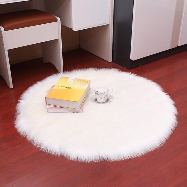 Emirates Living Ultra-Soft Fluffy Rug Faux Sheepskin Fur Area Rug Shaggy Couch Cover Seat Cushion Furry Runner Area Rugs Soft Fluffy Carpets For Living room Size:(60x60 cm) (BABY PINK) - Image 3