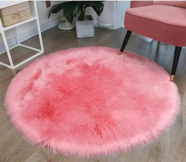 Emirates Living Ultra-Soft Fluffy Rug Faux Sheepskin Fur Area Rug Shaggy Couch Cover Seat Cushion Furry Runner Area Rugs Soft Fluffy Carpets For Living room Size:(60x60 cm) (BABY PINK) - Image 6