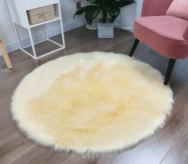 Emirates Living Ultra-Soft Fluffy Rug Faux Sheepskin Fur Area Rug Shaggy Couch Cover Seat Cushion Furry Runner Area Rugs Soft Fluffy Carpets For Living room Size:(60x60 cm) (BABY PINK) - Image 9