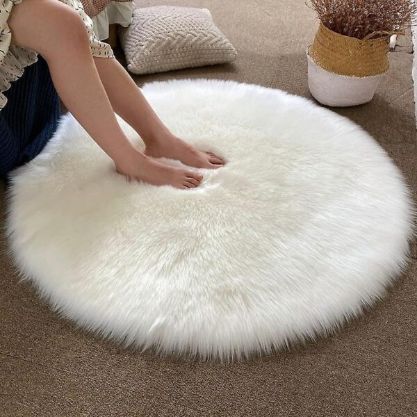 Emirates Living Ultra-Soft Fluffy Rug Faux Sheepskin Fur Area Rug Shaggy Couch Cover Seat Cushion Furry Runner Area Rugs Soft Fluffy Carpets For Living room Size:(60x60 cm) (PINK) - Image 6