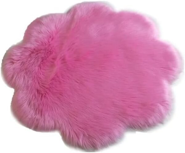 EMIRATES LIVING Ultra-Soft Fluffy Rug Faux Sheepskin Fur Area Rug Shaggy Couch Cover Seat Cushion Furry Runner Area Rugs Soft Fluffy Carpets For Living room Size:(90x90 cm) - White (LIGHT GRAY) - Image 10