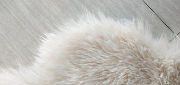 EMIRATES LIVING Ultra-Soft Fluffy Rug Faux Sheepskin Fur Area Rug Shaggy Couch Cover Seat Cushion Furry Runner Area Rugs Soft Fluffy Carpets For Living room Size:(90x90 cm) - White (CREAM) - Image 2