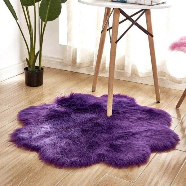 EMIRATES LIVING Ultra-Soft Fluffy Rug Faux Sheepskin Fur Area Rug Shaggy Couch Cover Seat Cushion Furry Runner Area Rugs Soft Fluffy Carpets For Living room Size:(90x90 cm) - White (CREAM) - Image 16