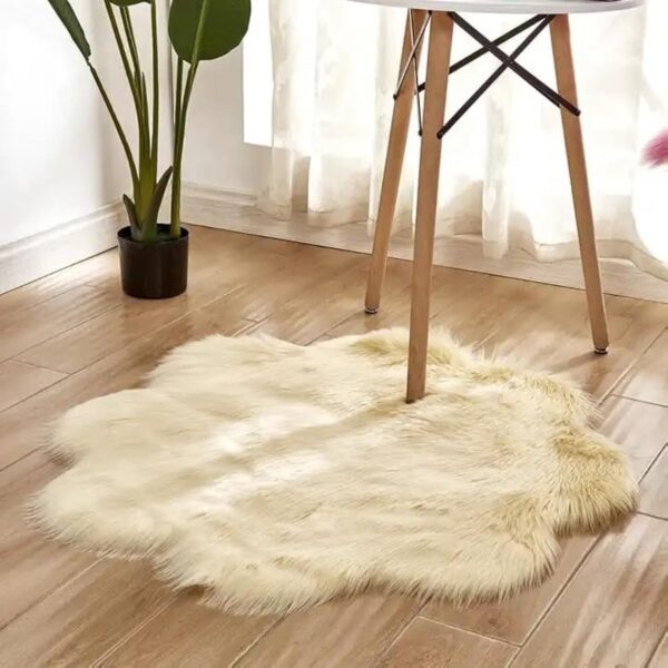 EMIRATES LIVING Ultra-Soft Fluffy Rug Faux Sheepskin Fur Area Rug Shaggy Couch Cover Seat Cushion Furry Runner Area Rugs Soft Fluffy Carpets For Living room Size:(90x90 cm) - White (CREAM) - Image 17
