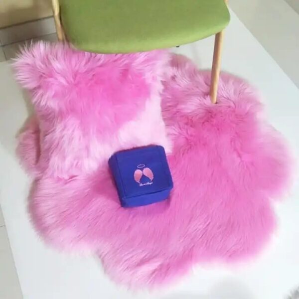 EMIRATES LIVING Ultra-Soft Fluffy Rug Faux Sheepskin Fur Area Rug Shaggy Couch Cover Seat Cushion Furry Runner Area Rugs Soft Fluffy Carpets For Living room Size:(90x90 cm) - White (PURPLE) - Image 9