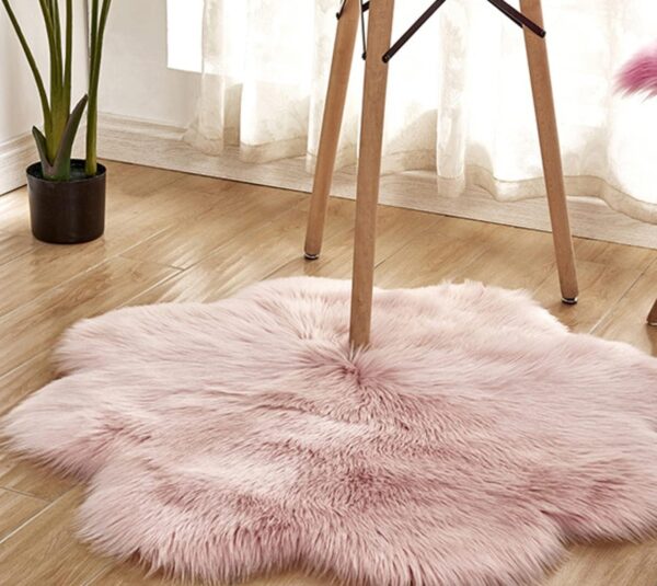 EMIRATES LIVING Ultra-Soft Fluffy Rug Faux Sheepskin Fur Area Rug Shaggy Couch Cover Seat Cushion Furry Runner Area Rugs Soft Fluffy Carpets For Living room Size:(90x90 cm) - White (PURPLE) - Image 12