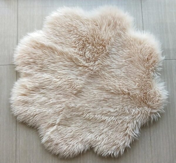 EMIRATES LIVING Ultra-Soft Fluffy Rug Faux Sheepskin Fur Area Rug Shaggy Couch Cover Seat Cushion Furry Runner Area Rugs Soft Fluffy Carpets For Living room Size:(90x90 cm) - White (PURPLE) - Image 14