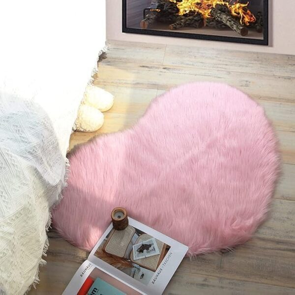 EMIRATES LIVING Ultra-Soft Fluffy Rug Faux Sheepskin Fur Area Rug Shaggy Couch Cover Seat Cushion Furry Runner Area Rugs Soft Fluffy Carpets For Living room Size:(70x90 cm) (PINK) - Image 5