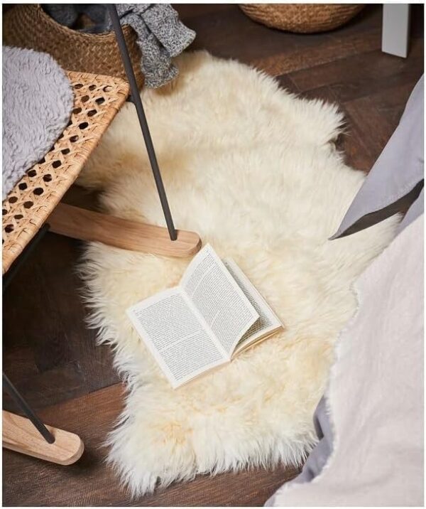 Emirates Living Ultra-Soft Fluffy Rug Faux Sheepskin Fur Area Rug Shaggy Couch Cover Seat Cushion Furry Runner Area Rugs Soft Fluffy Carpets For Living room Size: (60x90 cm) (WHITE) - Image 8
