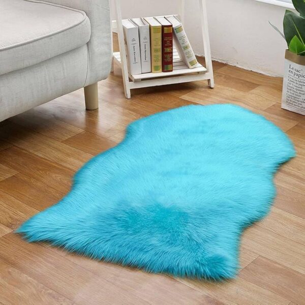 Emirates Living Ultra-Soft Fluffy Rug Faux Sheepskin Fur Area Rug Shaggy Couch Cover Seat Cushion Furry Runner Area Rugs Soft Fluffy Carpets For Living room Size: (60x90 cm) (WHITE) - Image 13