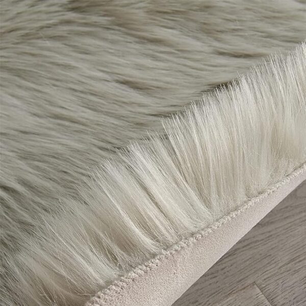 Emirates Living Ultra-Soft Fluffy Rug Faux Sheepskin Fur Area Rug Shaggy Couch Cover Seat Cushion Furry Runner Area Rugs Soft Fluffy Carpets For Living room Size: (60x90 cm) (WHITE) - Image 19