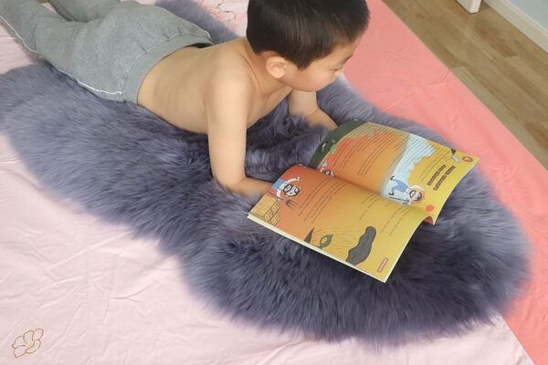 Emirates Living Ultra-Soft Fluffy Rug Faux Sheepskin Fur Area Rug Shaggy Couch Cover Seat Cushion Furry Runner Area Rugs Soft Fluffy Carpets For Living room Size: (60x90 cm) (DARK GRAY) - Image 3