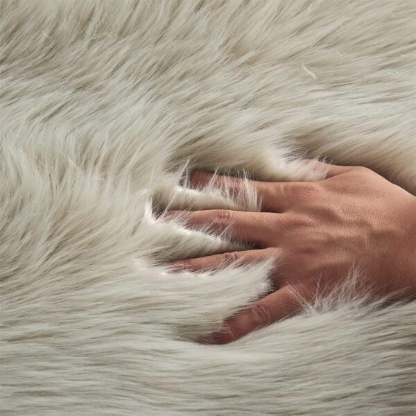 Emirates Living Ultra-Soft Fluffy Rug Faux Sheepskin Fur Area Rug Shaggy Couch Cover Seat Cushion Furry Runner Area Rugs Soft Fluffy Carpets For Living room Size: (60x90 cm) (CREAM) - Image 21