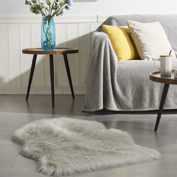 Emirates Living Ultra-Soft Fluffy Rug Faux Sheepskin Fur Area Rug Shaggy Couch Cover Seat Cushion Furry Runner Area Rugs Soft Fluffy Carpets For Living room Size: (60x90 cm) (LIGHT BLUE) - Image 18